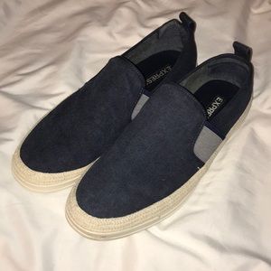 Express Slip On Boat Shoes Blue Casual